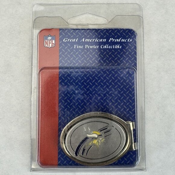 NFL Minnesota Vikings Pewter Money Clip By Great American Products 2" NEW - Picture 2 of 7